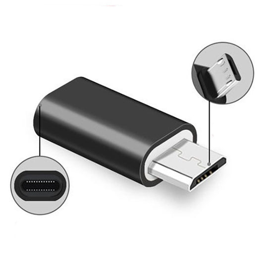 Adaptor micro USB spre Lightning pentru telefon, Flippy, Adaptor micro USB spre Lightning, 2.8 cm, Negru