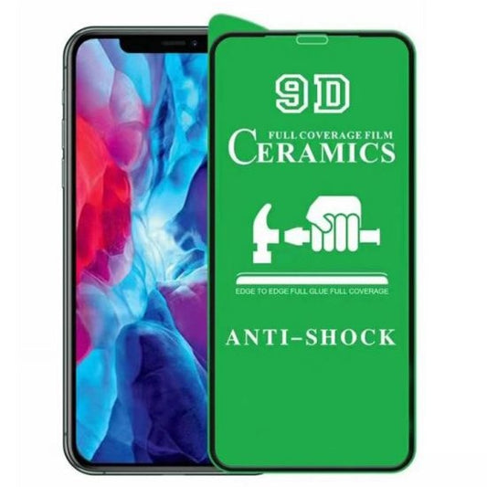 Folie de Protectie Ceramica, Flippy, Compatibila cu Apple iPhone 16 Pro, Ceramics 9D, Antisoc, Margini Negre, Transparent