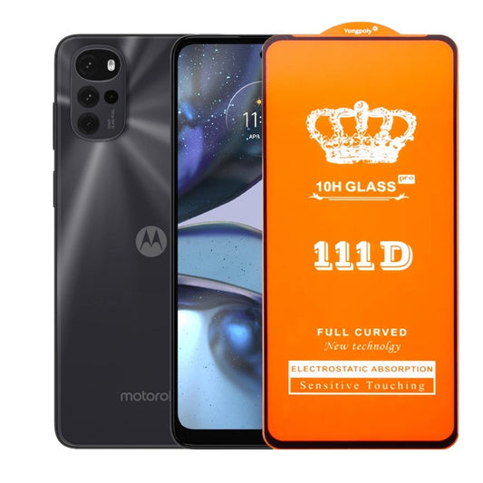 Folie Sticla Securizata pentru Motorola Moto G22, Flippy, Sticla de Protectie Compatibila cu Motorola Moto G22, Full Cover 111D, HD, Margini Negre, Transparenta